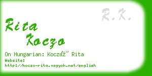 rita koczo business card